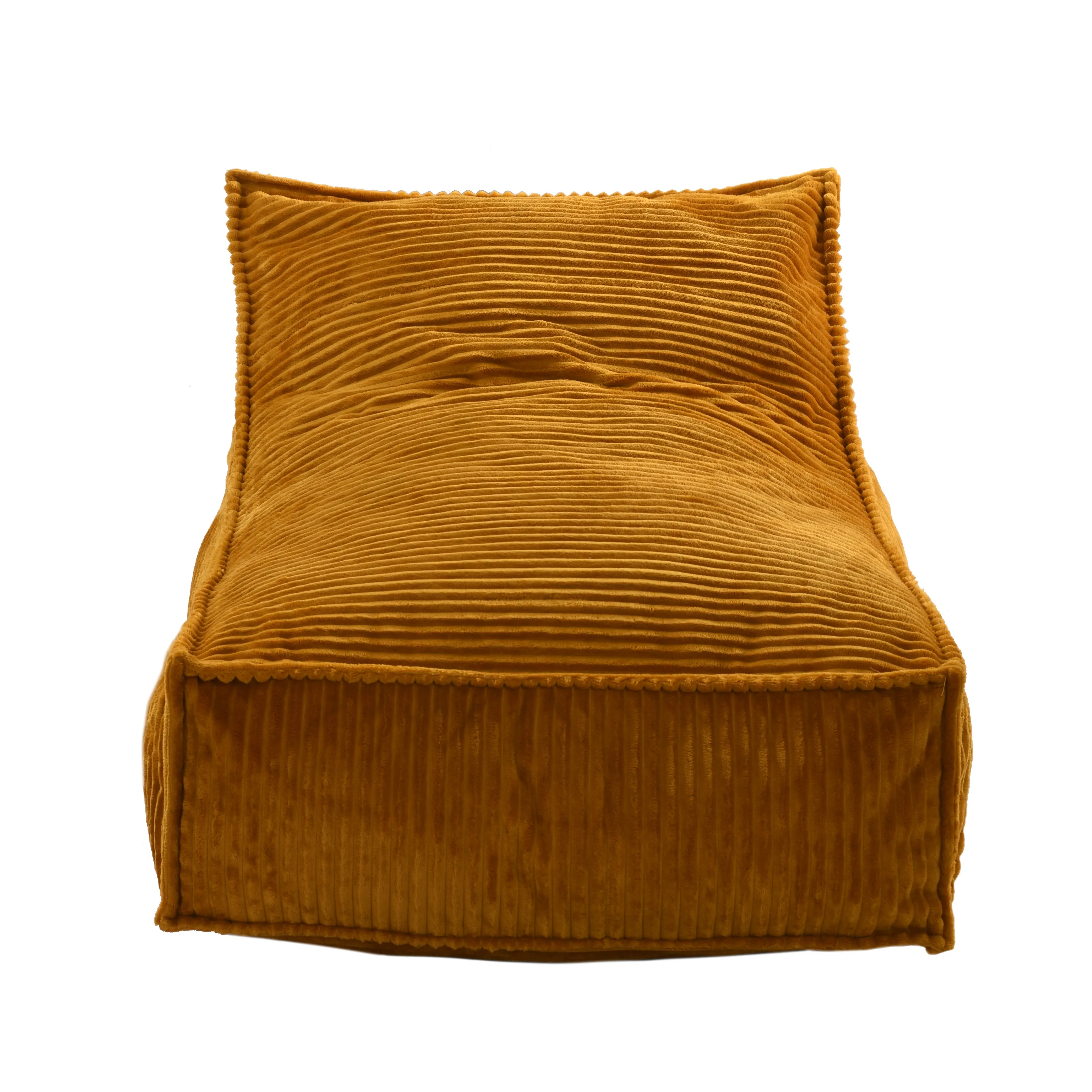 Wilde Ribbed Luxe Fleece Bean Bag Lounge Cover Mustard