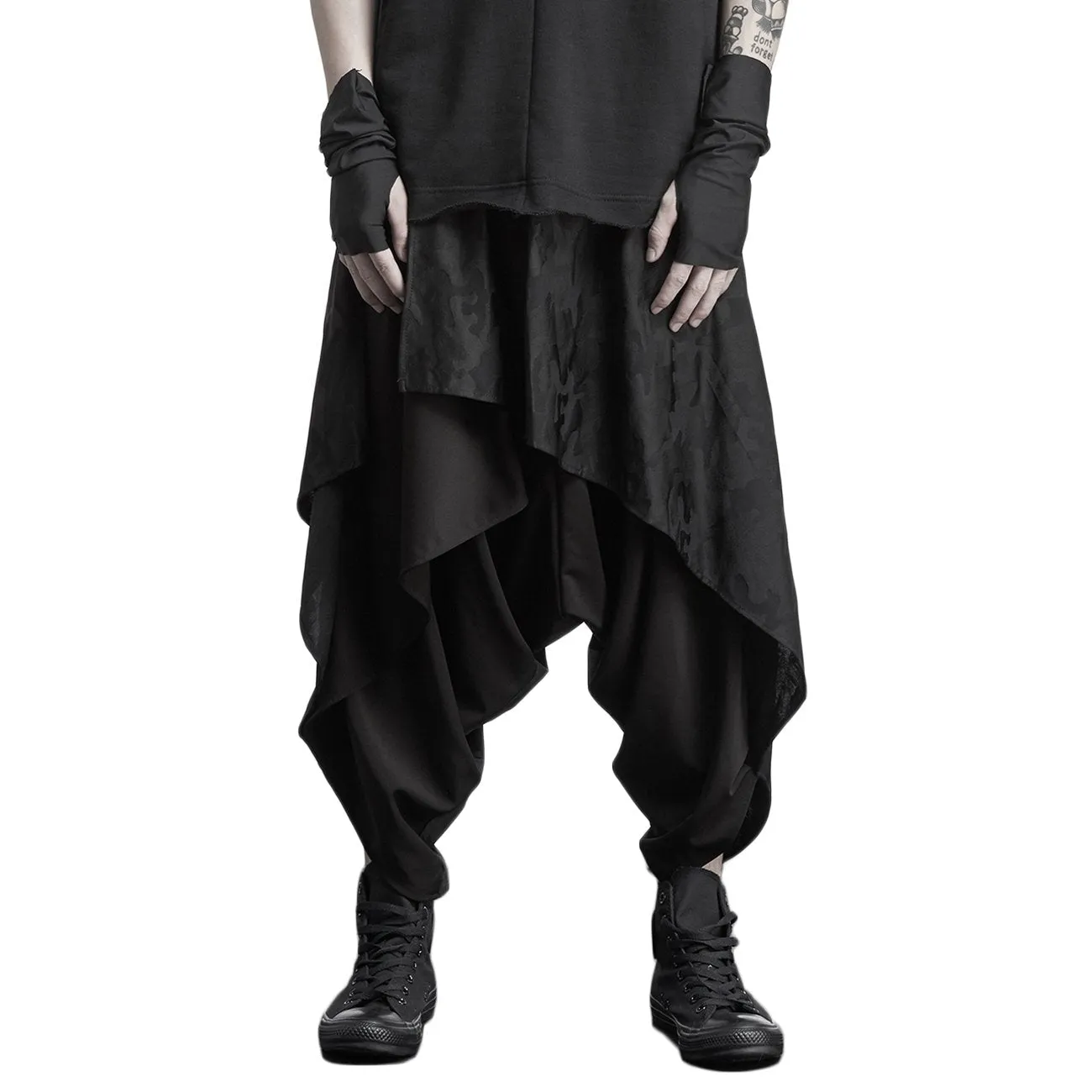 WLS Dark Punk Folds Harem Pants