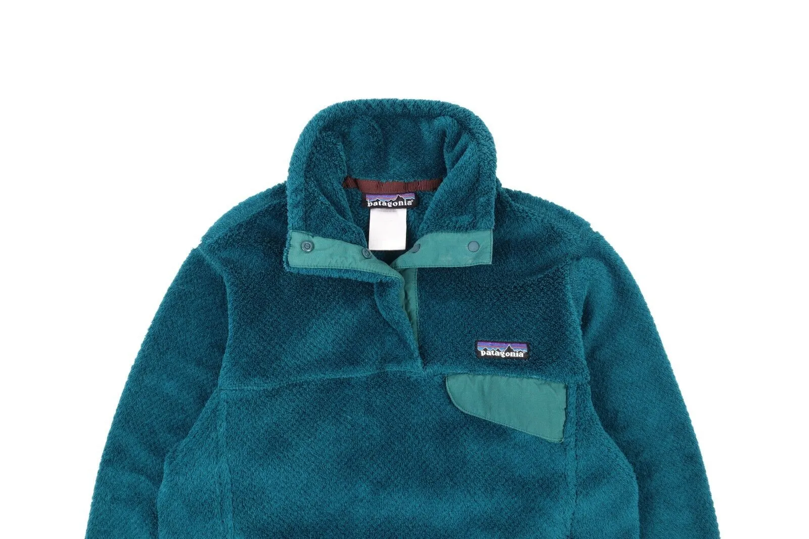 Women's PATAGONIA Turquoise Polartec Thermal Pro Deep Pile Synchilla Jumper Sz s