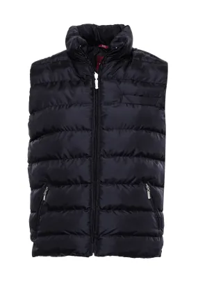 WSS Zippered Pockets Quilted Black Men Winter Down Vest  - Singen